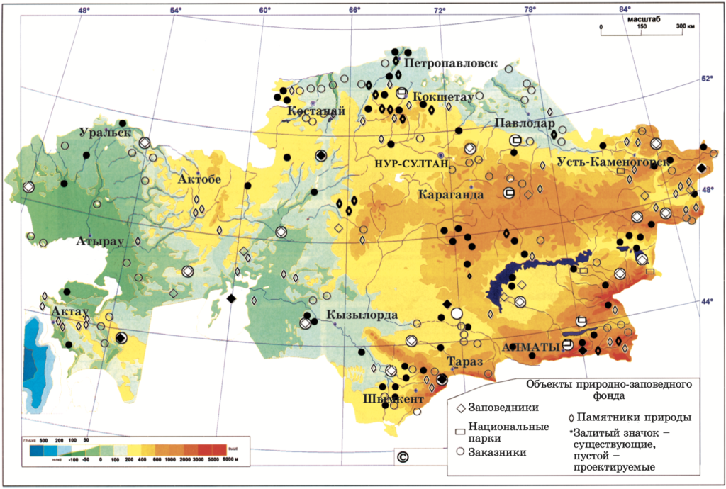 Заповедники казахстана карта